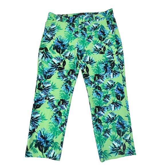 Banana Republic Avery Floral Print Cropped Pants - Size 14 - Picture 1 of 8
